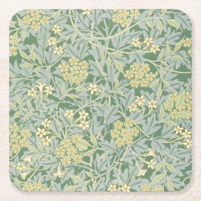 Morris Vine & Jasmine Garden Flower Classic Underlägg Papper Kvadrat (Framsidan)