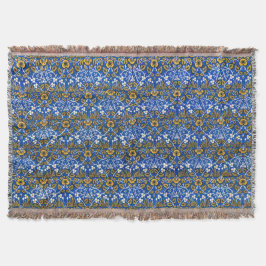 Morris Vintage 1882 Blue Background Flower Mönster Filt