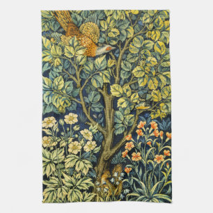 Morris Vintage Pheasant ekorre och Flower Mönster Kökshandduk