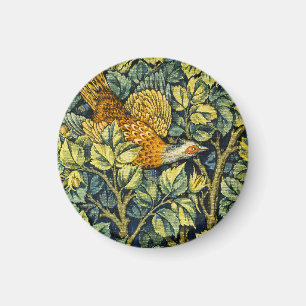 Morris Vintage Pheasant ekorre och Flower Mönster Magnet