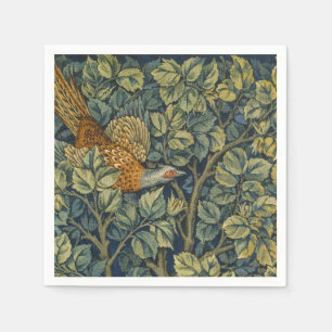 Morris Vintage Pheasant ekorre och Flower Mönster Pappersservett