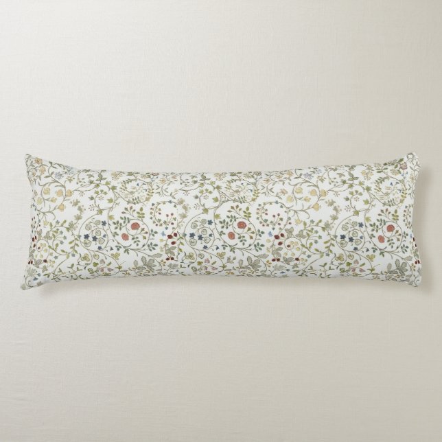 Morris vintage windrush broderi Blommönster Kroppskudde (Framsidan)