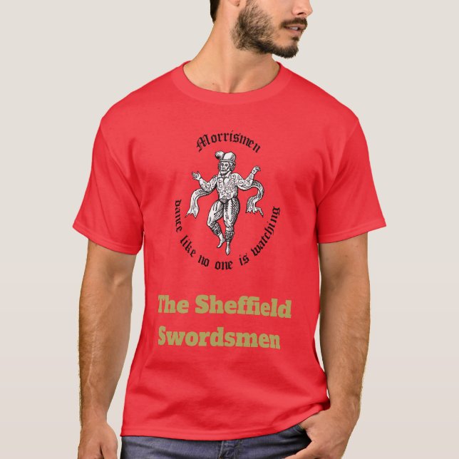 Morrisdansare dansar som om ingen tittar Svart  T Shirt (Framsida)