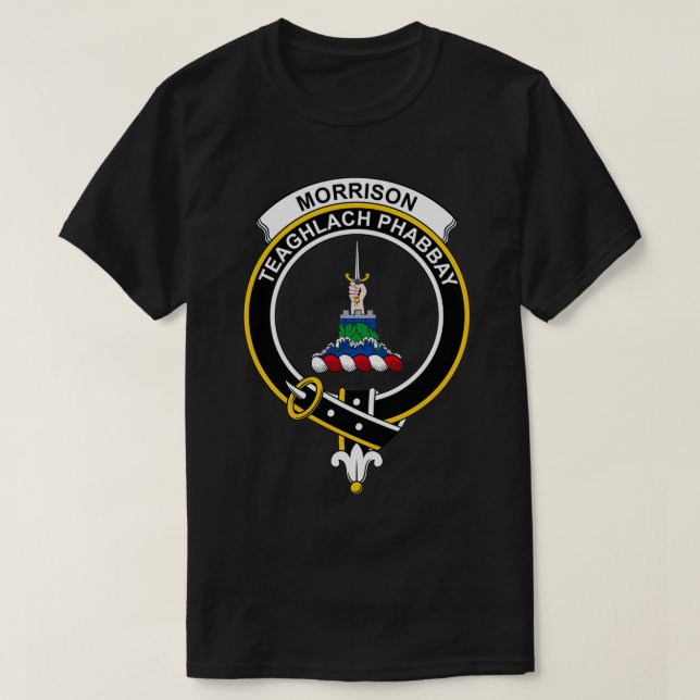 Morrison Vapensköld Tartan Klan Scottish Klan T Shirt (Design framsida)