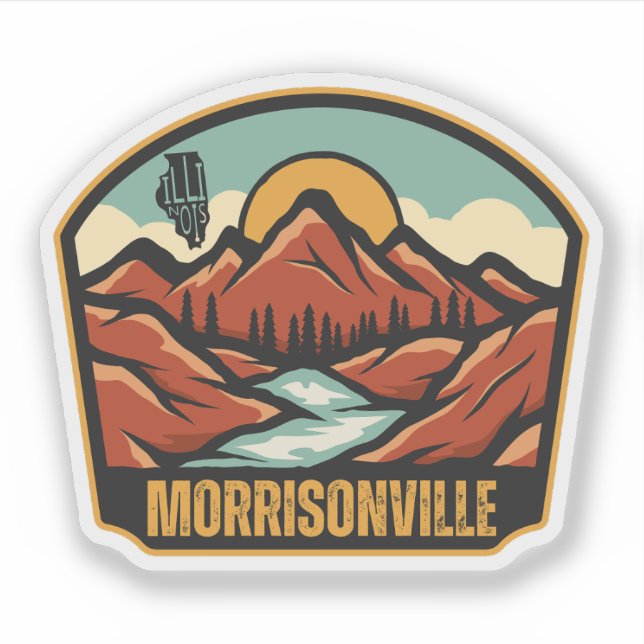 Morrisonville, Illinois  Klistermärken (Framsida)