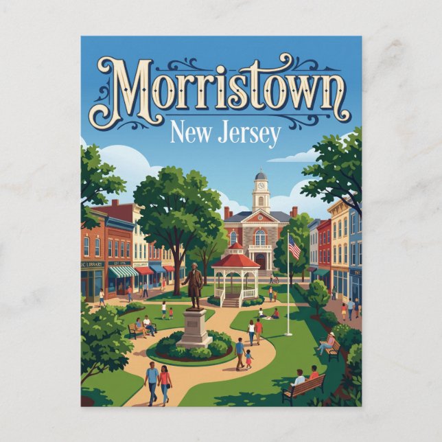 Morristown Green New Jersey Vykort (Framsida)