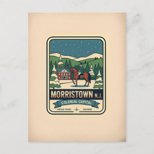 Morristown NJ Retro 1950-tals Resa Vykort
