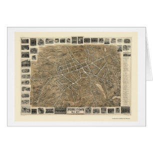 Morristown panorama- karta för NJ - 1899 Hälsningskort