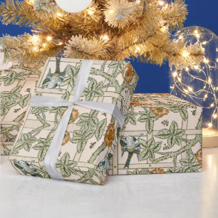 Morris'Trellis - Vintage Flower och Bird Mönster Presentpapper