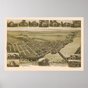 Morrisville panorama- karta för PA - 1893 Poster