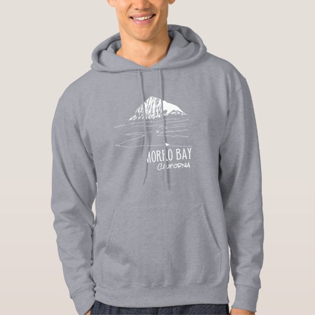 Morro Bay California Morro Rock Konst Hoodie (Framsida)