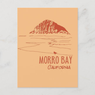 Morro Bay California Morro Sten Art Vykort