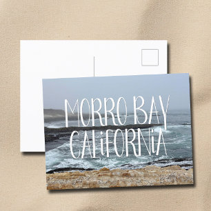 Morro Bay California Ocean Vågar Photography Vykort