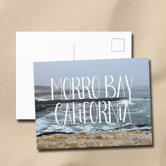 Morro Bay California Ocean Vågar Photography Vykort