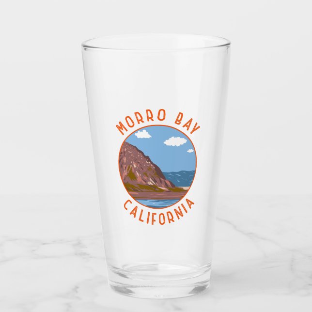 Morro Bay California Retro Distress Circle Glaskopp (Framsida)