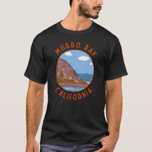 Morro Bay California Retro Distress Circle T Shirt