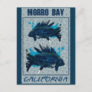 Morro Bay California Vintage resor Poster Vykort