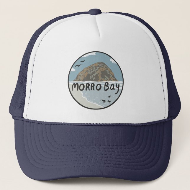 Morro Bay Central California Illustration Beach Keps (Framsida)