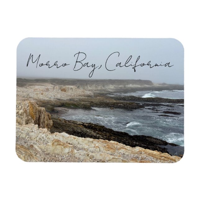 Morro Bay Kalifornien Ocean Klippor Fotografi Magnet (Horisontell)