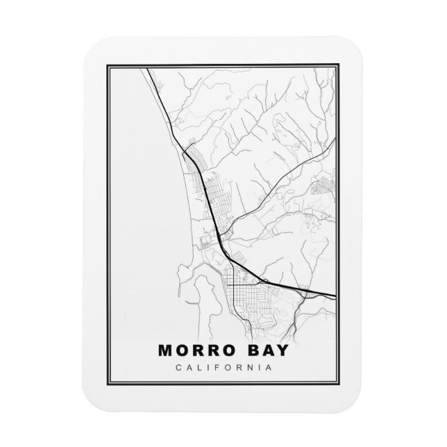 Morro Bay Karta Magnet (Vertikal)