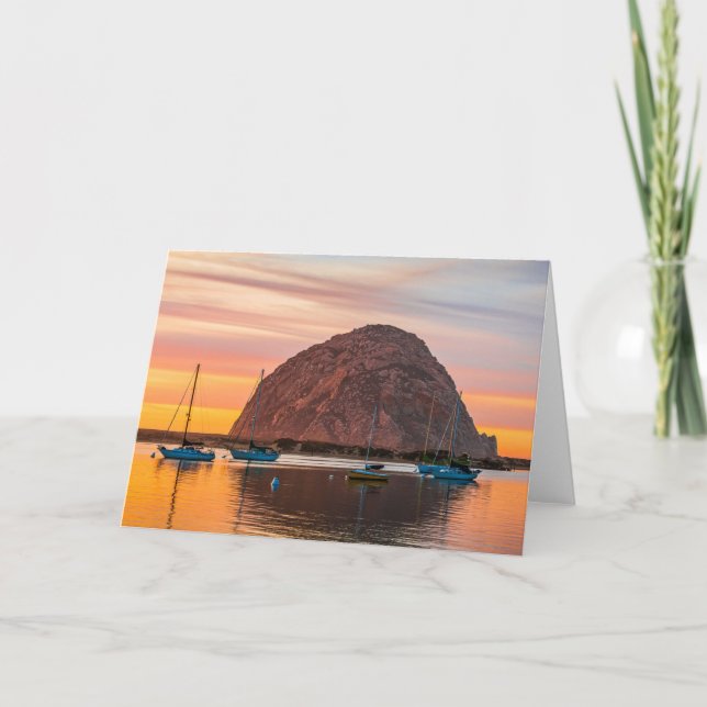 Morro Bay på Sunset Greeting Card Kort (Framsida)