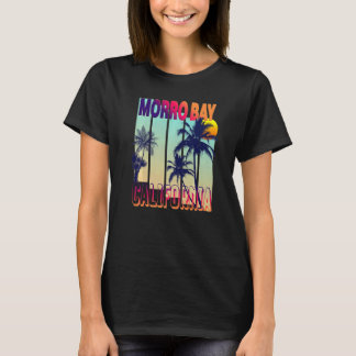 Morro Bay Retro Vintage Stil Handflatan Träd T Shirt