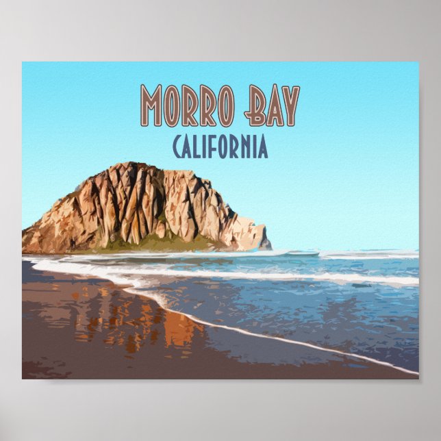Morro Bay Sten Kalifornien Vintage Poster (Framsidan)