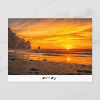 Morro Bay Sunset vid Beach Postcard Vykort