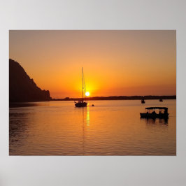 Morro Bay vid Sunset Poster