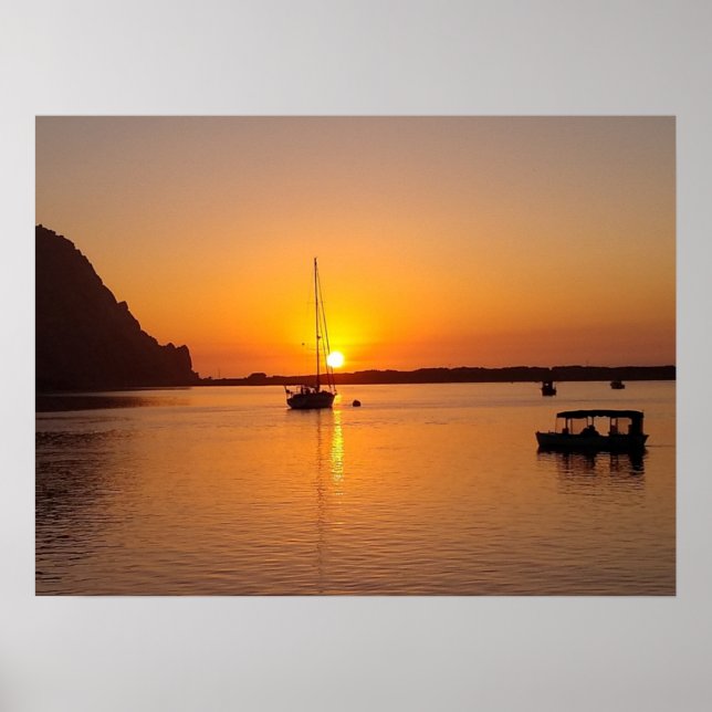 Morro Bay vid Sunset Poster (Framsidan)