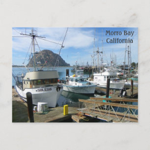 Morro Bay-vykort för fiskebåtar! Vykort