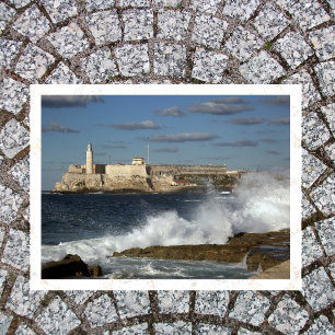Morro Castle, Havana, Kuba, kraschar Vågar Vykort