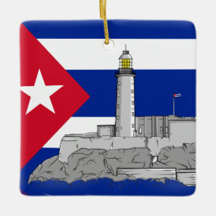 Morro Castle i Havana Julgransprydnad Keramik