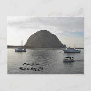 Morro Rock vid Morro Bay, CA Vykort