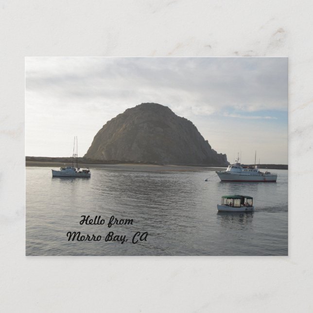 Morro Rock vid Morro Bay, CA Vykort (Framsida)