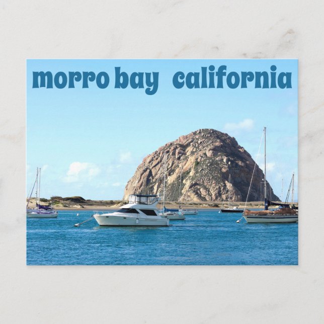 Morro Sten Harbour California Travel Vykort (Framsida)