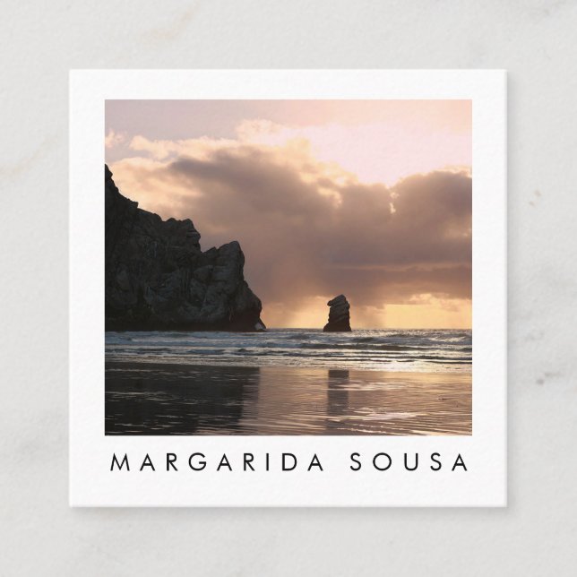 Morro Sten Ocean Beach Photo Travel Turism Fyrkantigt Visitkort (Framsida)