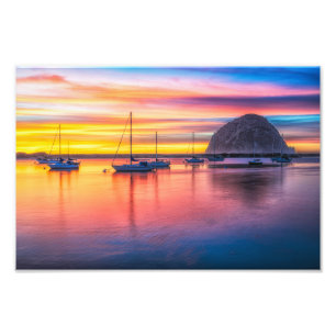 Morro Sten vid Dusk Photo Print Fototryck