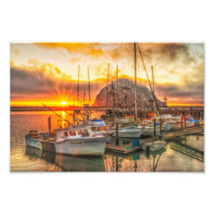 Morro Sten vid solnedtonad fotoutskrift Fototryck