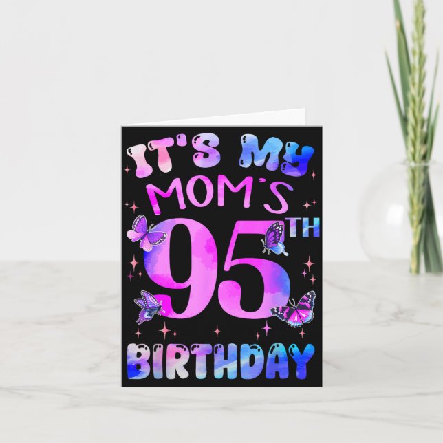 Mors 95-årsdag Fjäril Glad 95 år gammal Kort (Framsida)