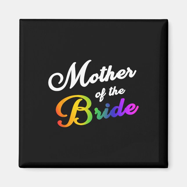 Mors brudklänning Tee Gay Lesbisk Lgbt Bröllop Pa Magnet (Framsidan)
