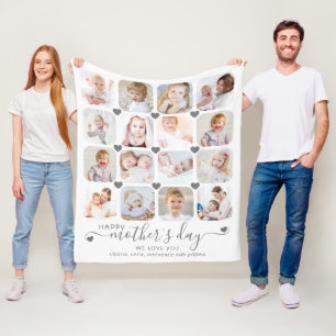 Mors dag 16-meddelande om foto-Anpassningsbar Fleecefilt