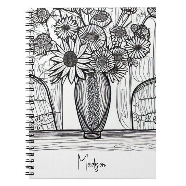 Mors dag Abstrakt Blommigt Art Anteckningsbok (Framsidan)