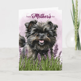 Mors dag Affenpinscher hund i lila Helgkort