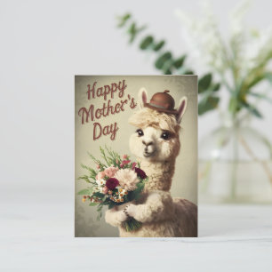 Mors dag Alpaca-Vintage Vykort