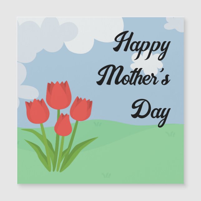 Mors dag animerad, färglös tecknad av blommor (Framsida)