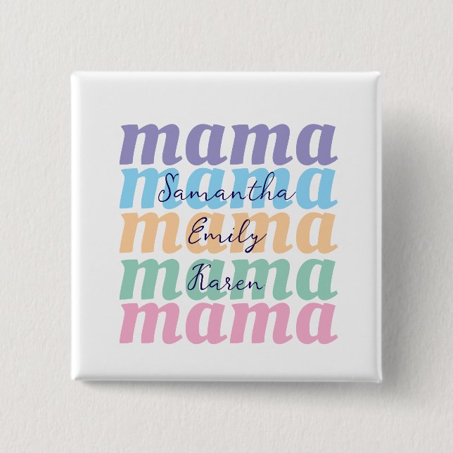 Mors dag anpassad barnens namn MAMMA present Knapp (Framsida)