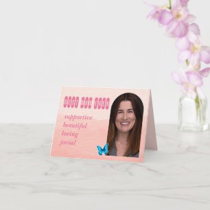 Mors dag Anpassningsbar Foto och Ord Rosa Kort