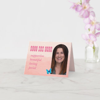 Mors dag Anpassningsbar Foto och Ord Rosa Kort
