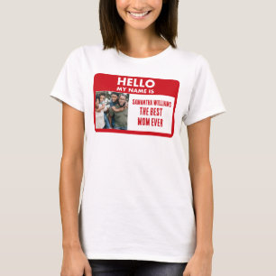 Mors dag Anpassningsbar Photo Namn bricka Best M T Shirt